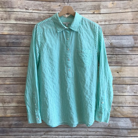 J. CREW CAMP POPOVER SHIRT IN STRIPE - Picture 3 of 8